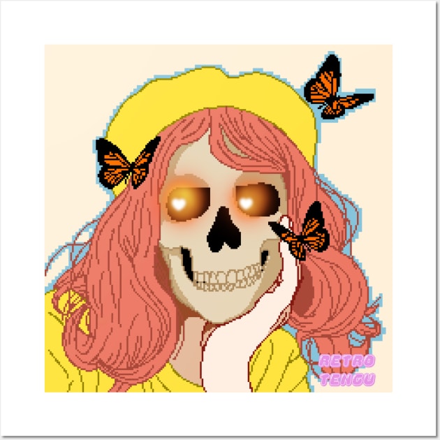 Miss Butterfly Skull Wall Art by Retro Tengu